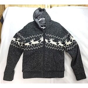 I Jeans by‎ Buffalo Fair Isle Mens XL Sweater Jacket Sherpa Lined